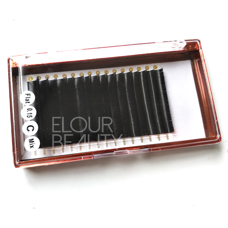 Private lable matte ellipse flat eyelash extensions suppliers China  ED83
